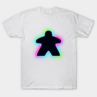 Neon Retro Board Game Meeple T-Shirt